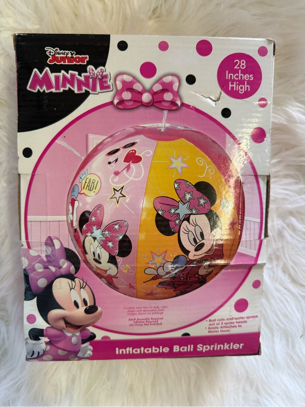 Disney Minnie Inflatable Ball Sprinkler - Pink, Yellow, Black